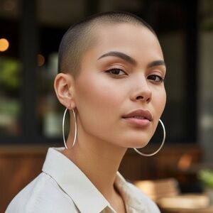 Silver Hoop Earrings​​